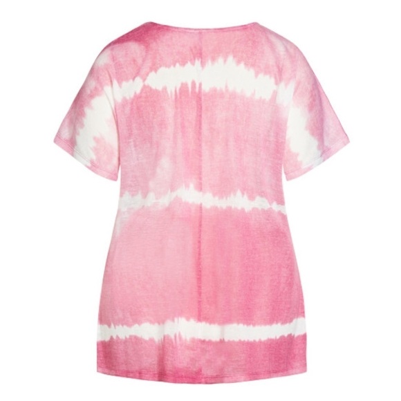 AVENUE 18W-28W Hot Pink Braylee Tie Dye Top AA05.8 - Picture 5 of 7